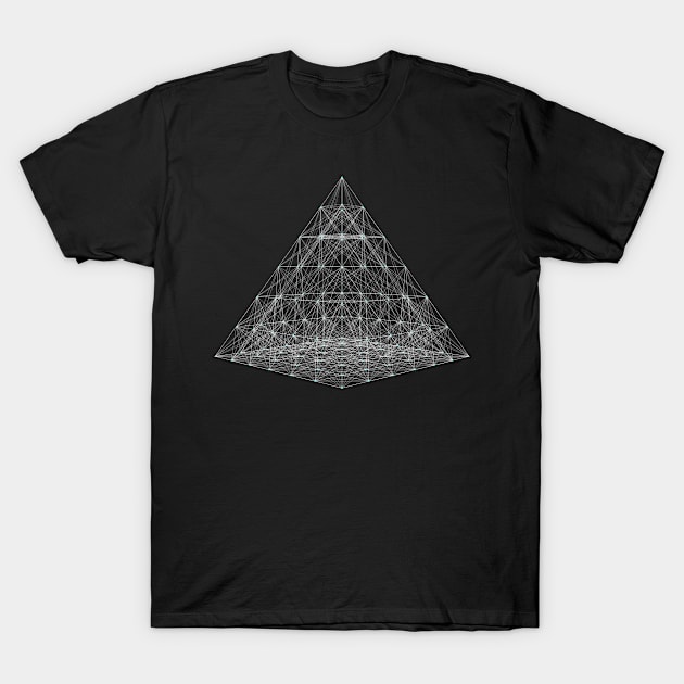 Pyramid Wireframe Plan T-Shirt by TONYSTUFF